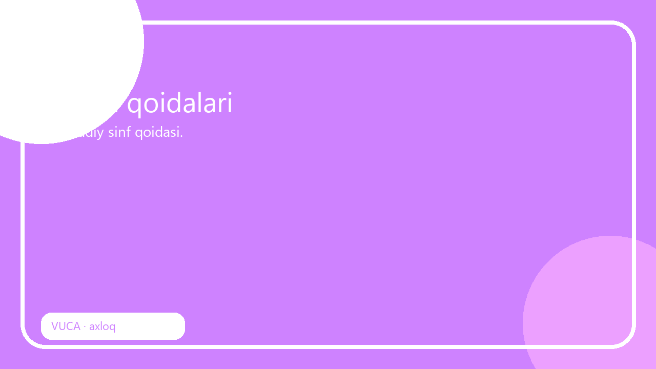 Jamoa qoidalari