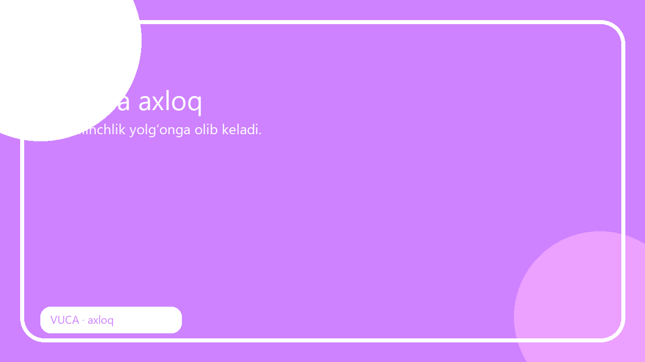 Vaqt va axloq